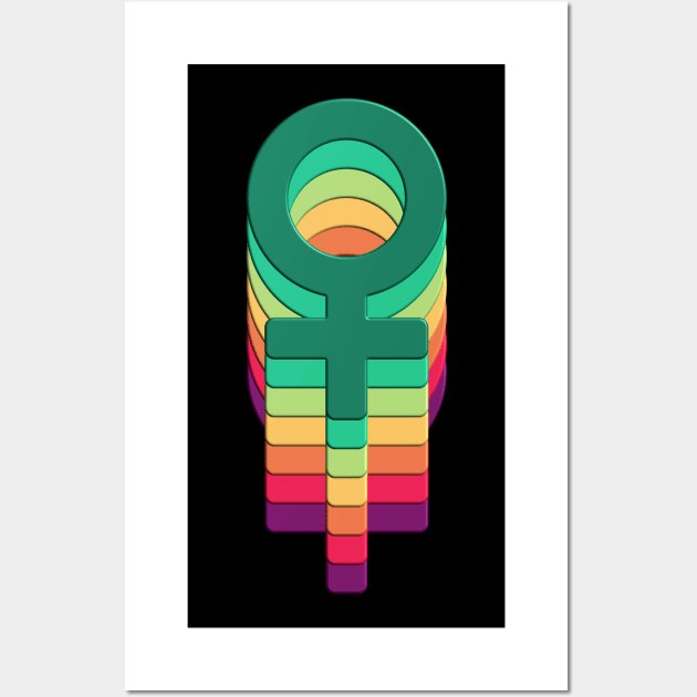 Colorful female symbol girl power Wall Art by All About Nerds